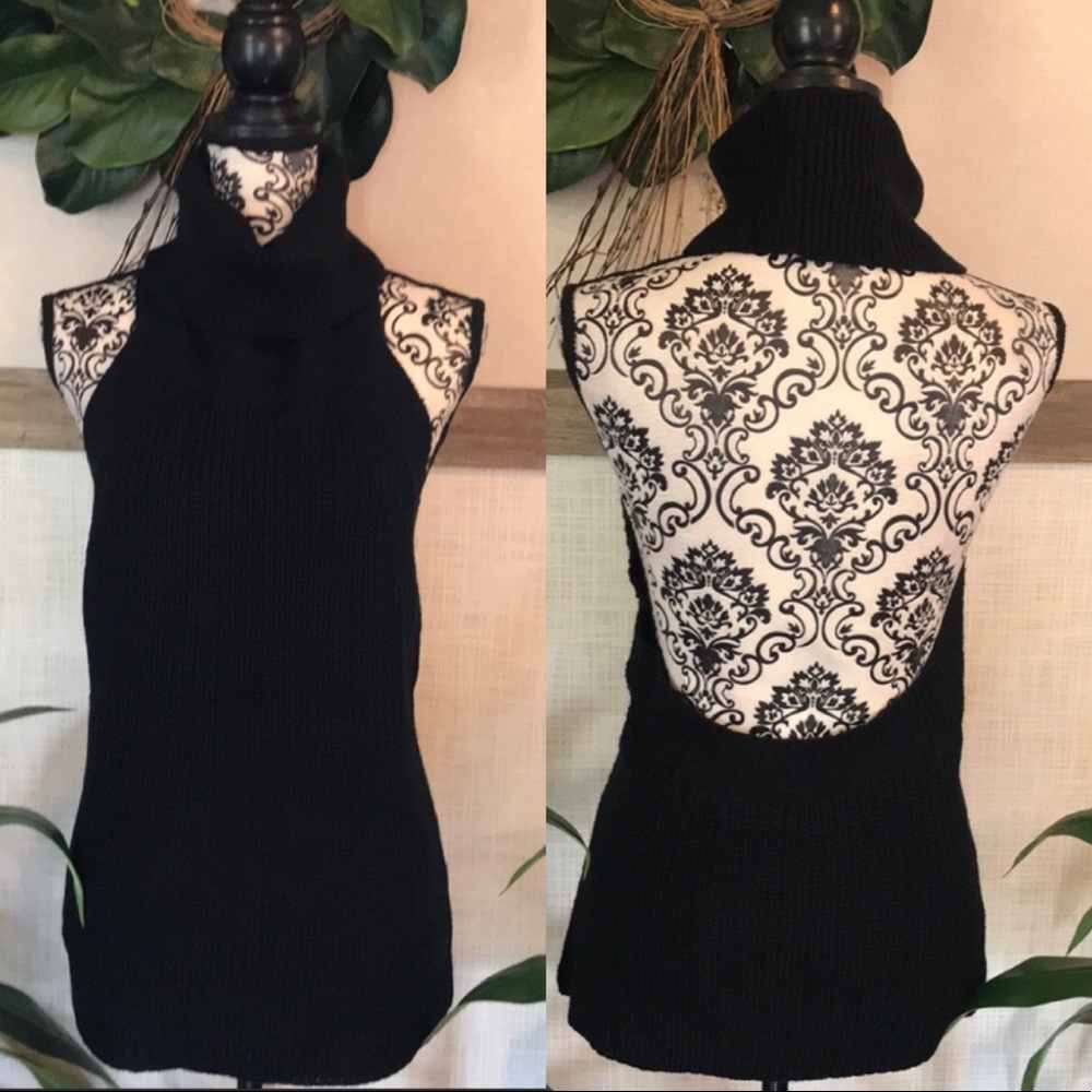 Open Back Cowl Neck Sweater